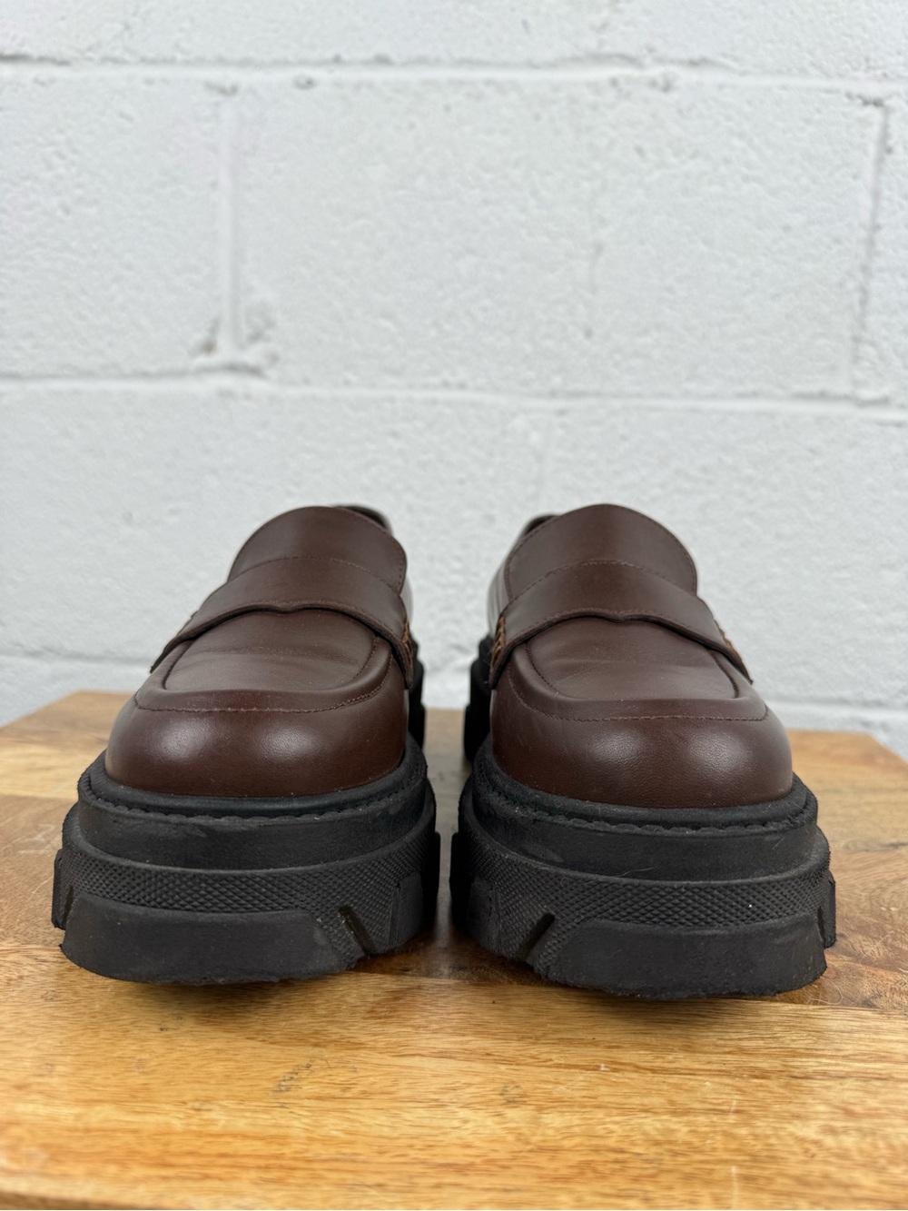 ALOHAS Brown Chunky Lug Sole Penny Loafers - Picture 12 of 15